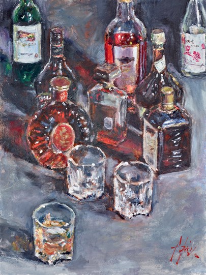 Spirits by Fabian Perez - Original Painting on Stretched Canvas